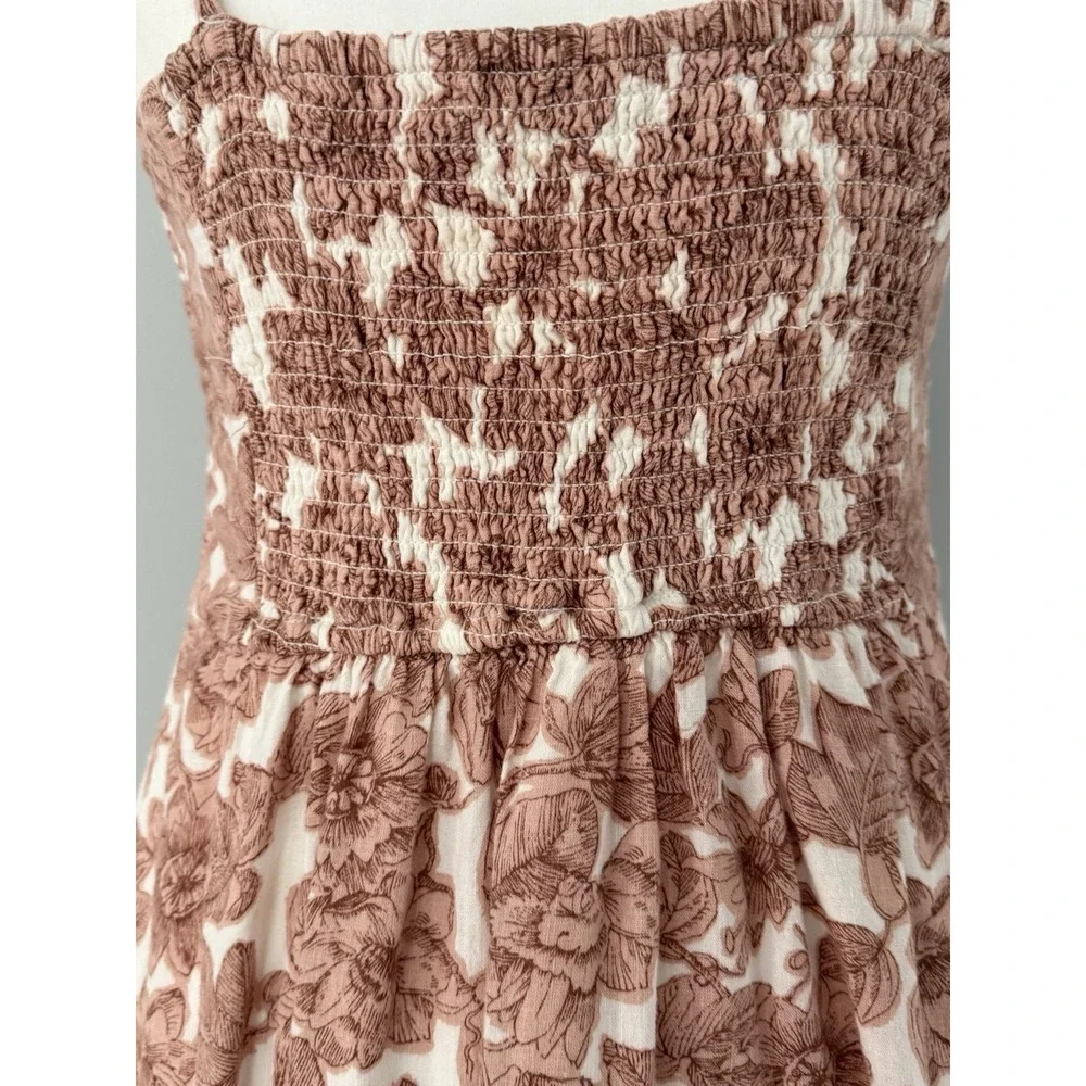 Abercrombie & Fitch Cream and Brown Floral Maxi Dress